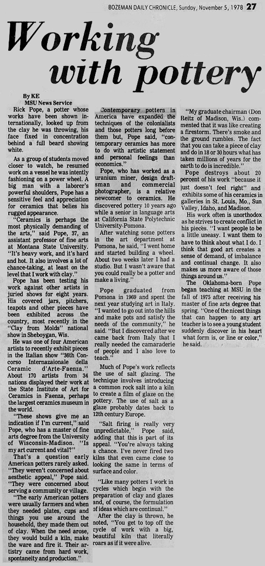 1978 Article from Bozeman Daily Chronicle